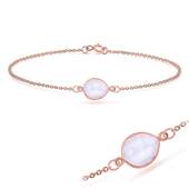 Rose Gold Plated Rose Quartz Silver Bracelet BRS-232-RO-GP